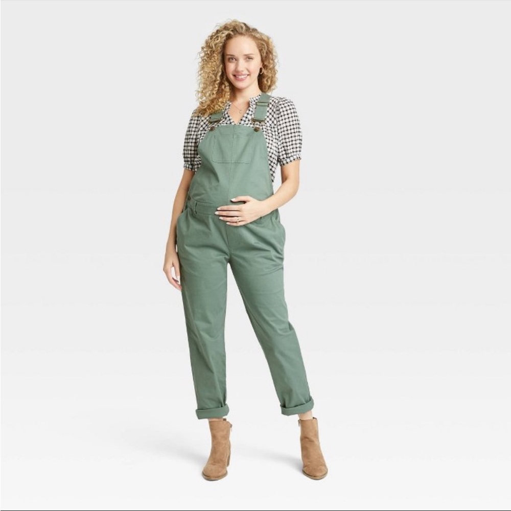The Nines by HATCH™ Classic Twill
Maternity Overalls Olive Green